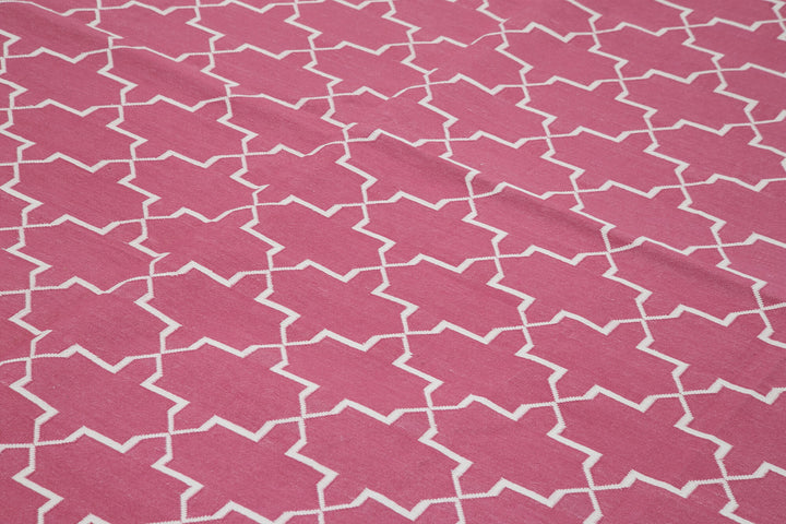 9x12 Pink Dhurrie Rug - 32647