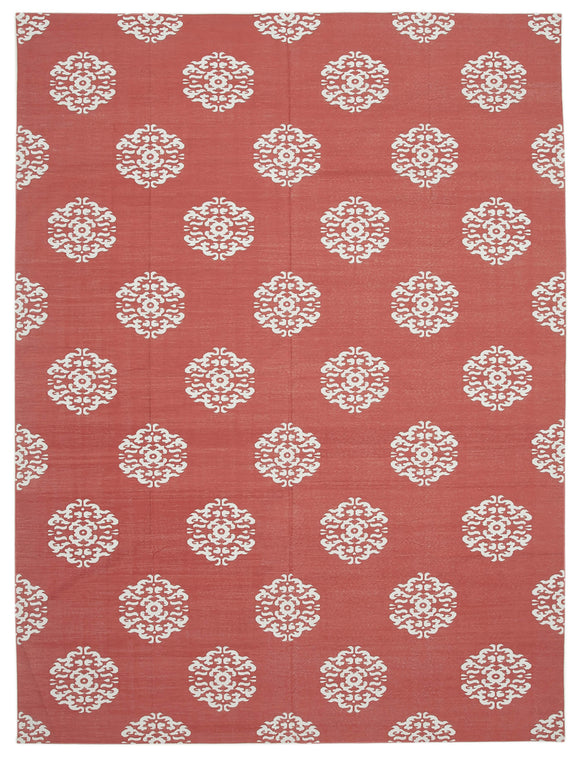 9x12 Red Dhurrie Rug - 32660