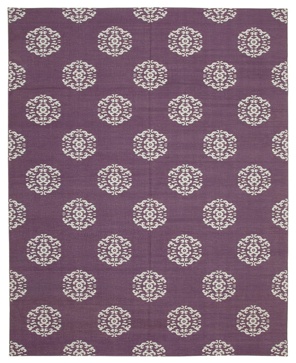 9x12 Purple Dhurrie Rug - 32663