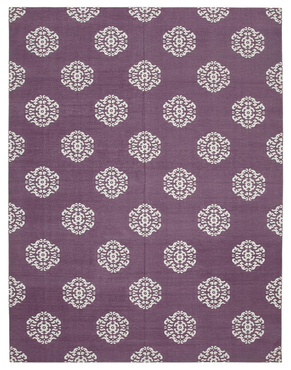 9x12 Purple Dhurrie Rug - 32664