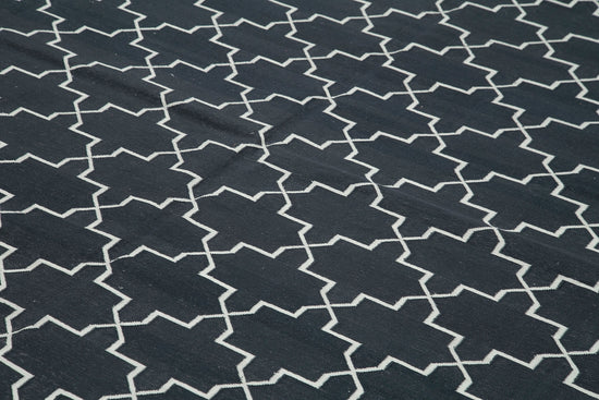 9x12 Black Dhurrie Rug - 32670