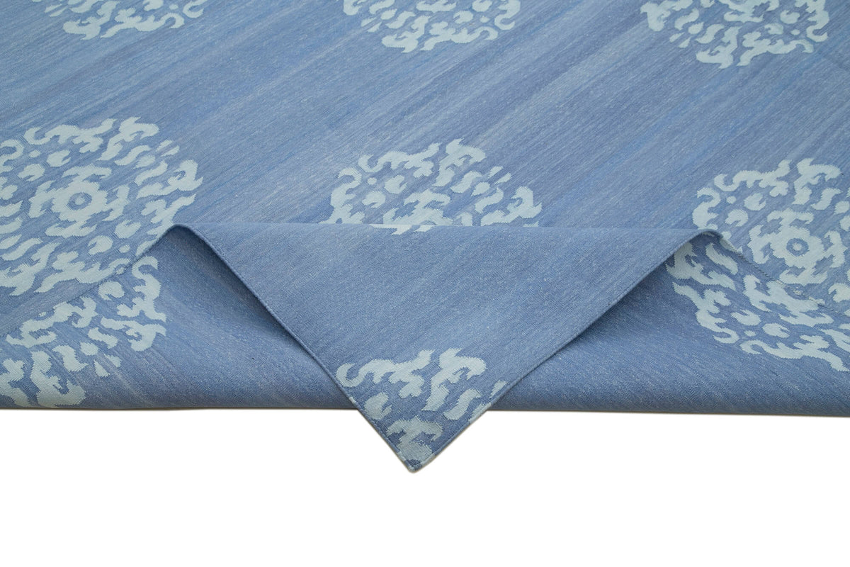 9x12 Blue Dhurrie Rug - 32672