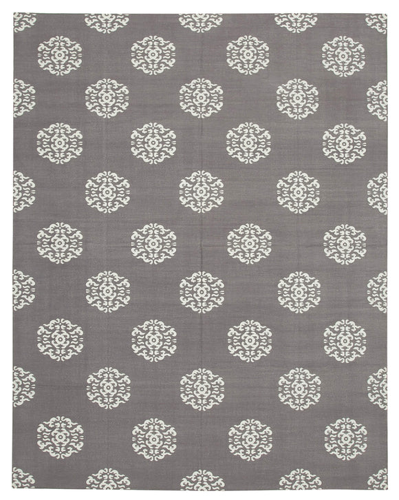 9x12 Grey Dhurrie Rug - 32674