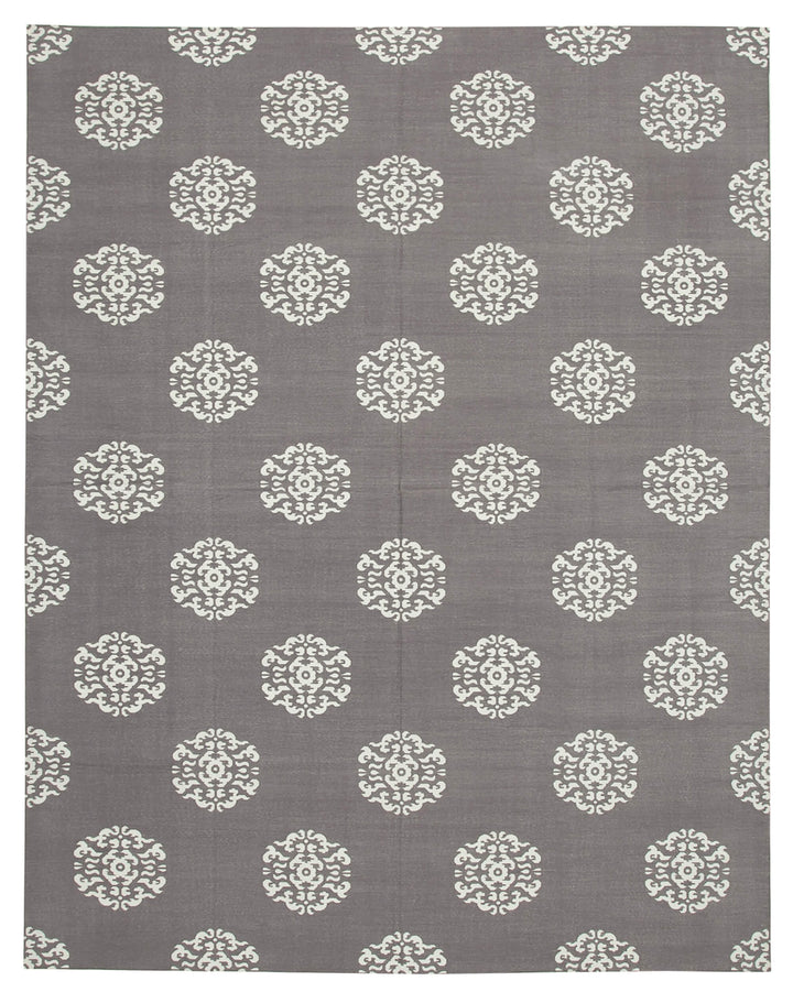9x12 Grey Dhurrie Rug - 32674
