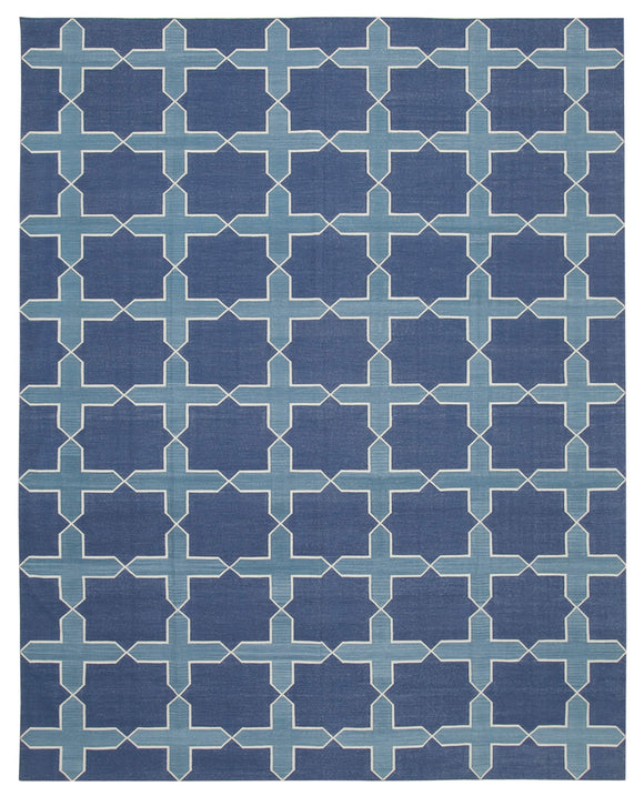 9x12 Blue Dhurrie Rug - 32677