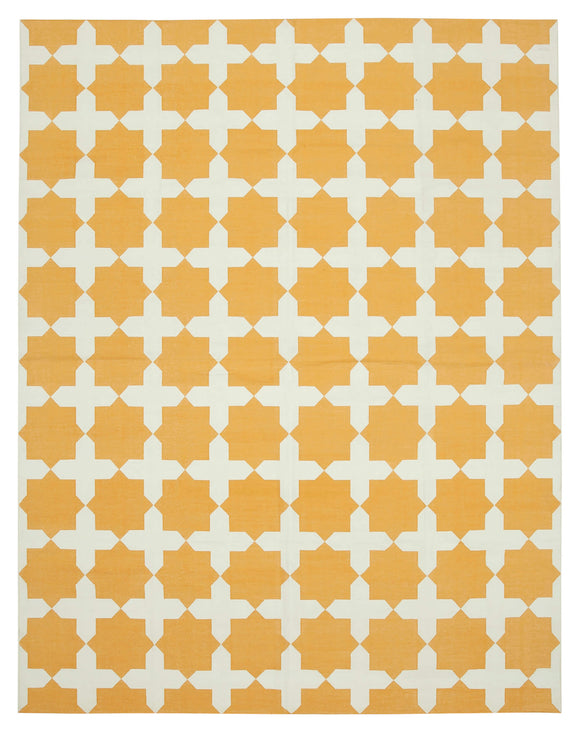 9x12 Yellow Dhurrie Rug - 32682
