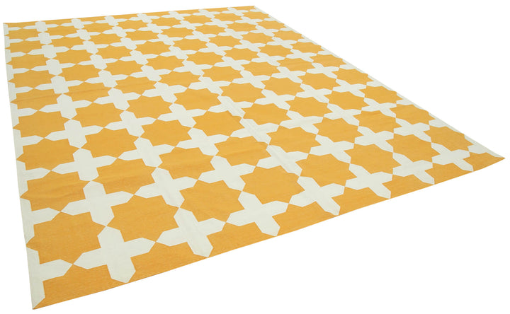 9x12 Yellow Dhurrie Rug - 32682