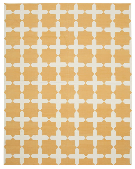 9x12 Yellow Dhurrie Rug - 32684