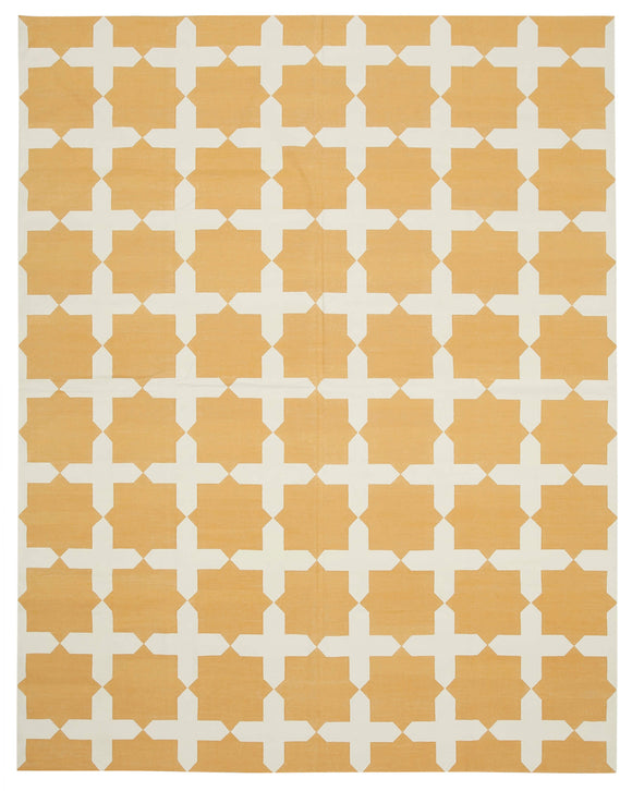 9x12 Yellow Dhurrie Rug - 32684