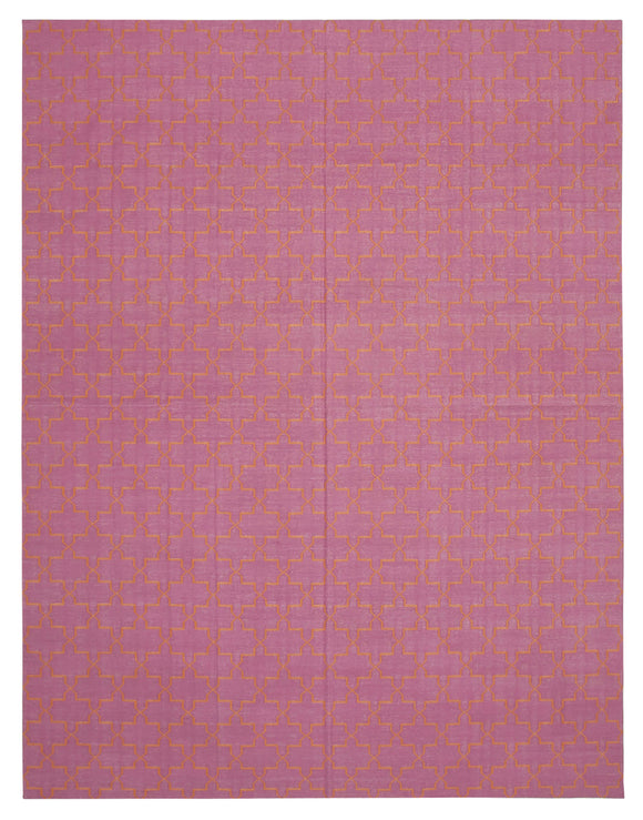 9x12 Pink Dhurrie Rug - 32685