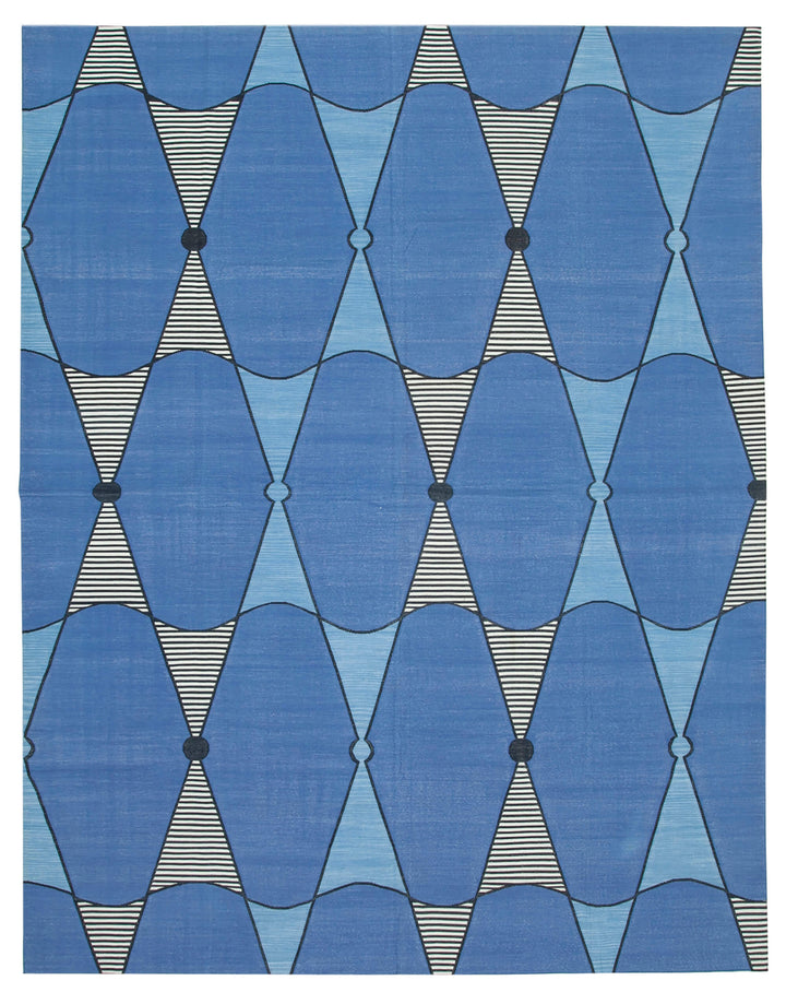 9x12 Blue Dhurrie Rug - 32693