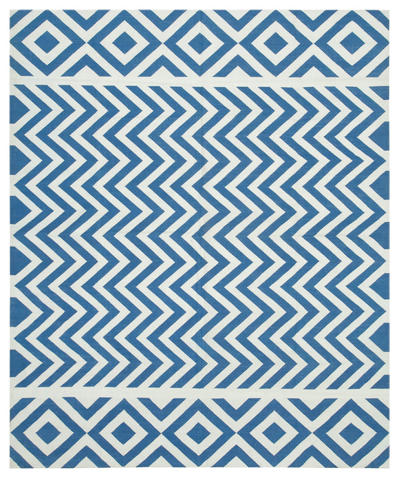 8x10 Blue Dhurrie Rug - 32695