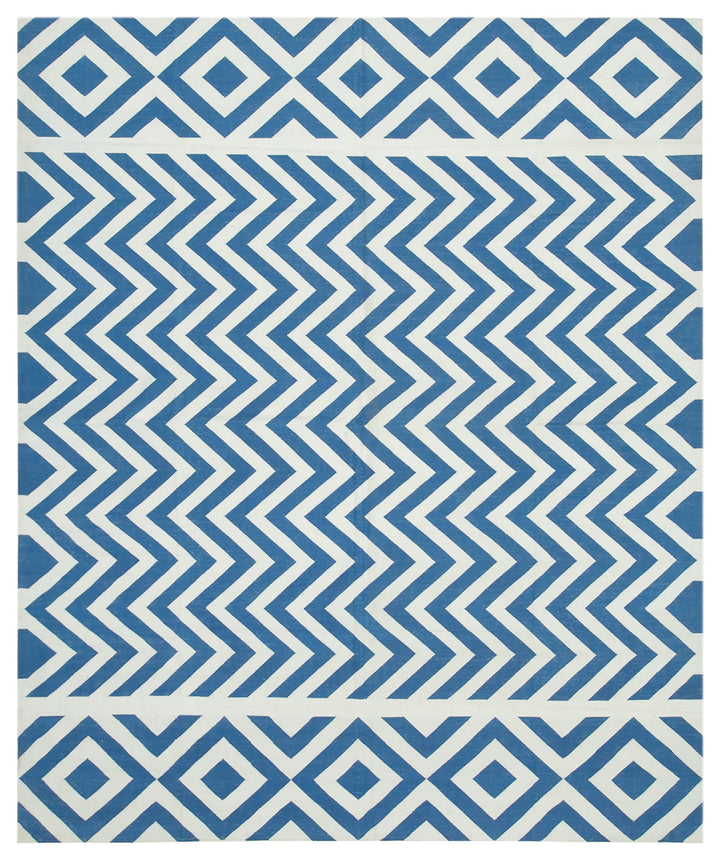 8x10 Blue Dhurrie Rug - 32695