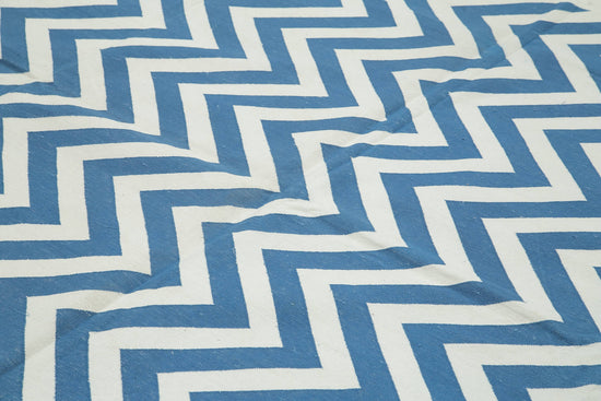 8x10 Blue Dhurrie Rug - 32695