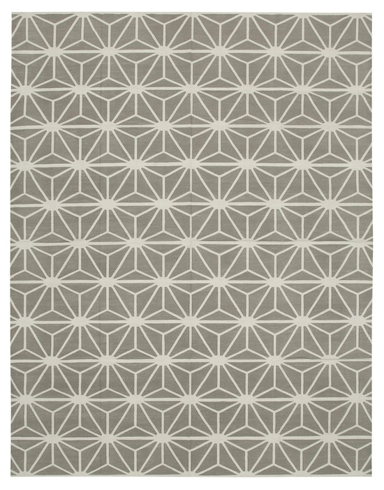 9x12 Grey Dhurrie Rug - 32698