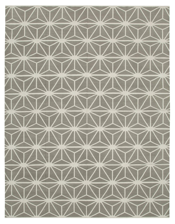 9x12 Grey Dhurrie Rug - 32698