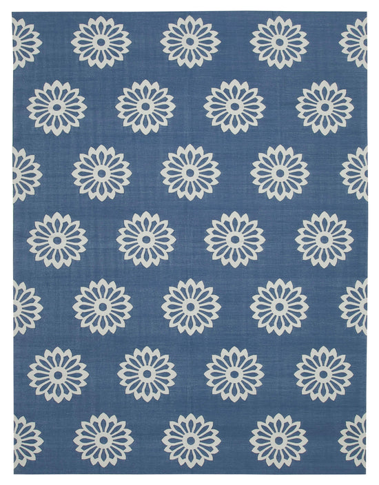 9x12 Blue Dhurrie Rug - 32700