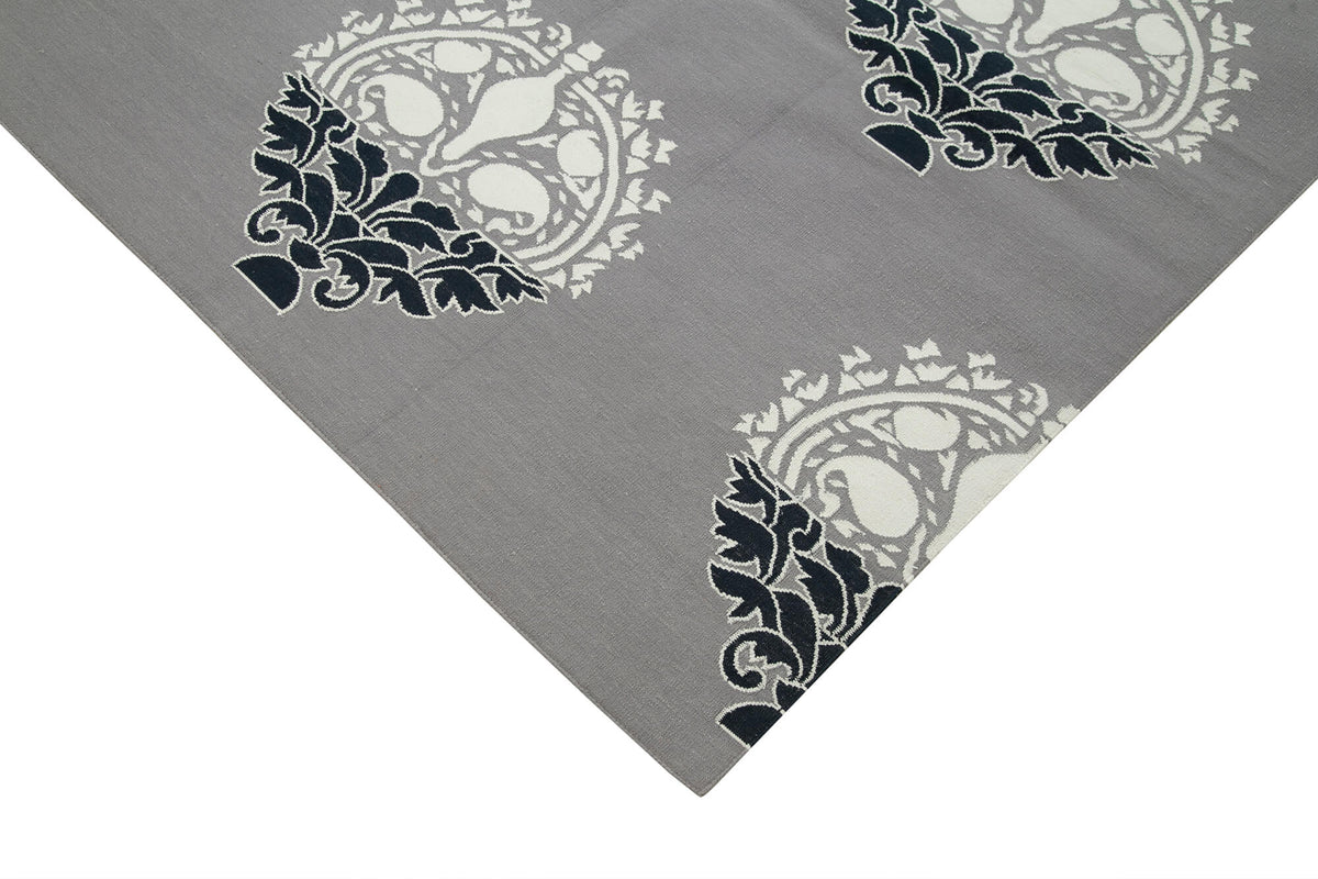 9x12 Grey Dhurrie Rug - 32703