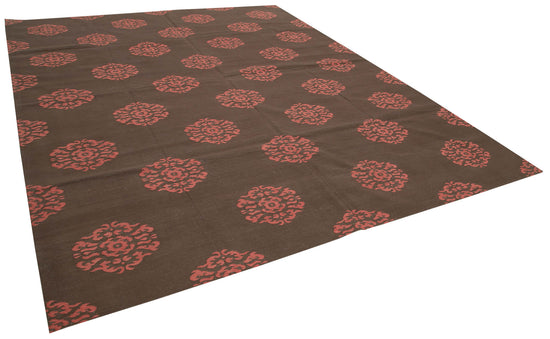 9x12 Brown Dhurrie Rug - 32706