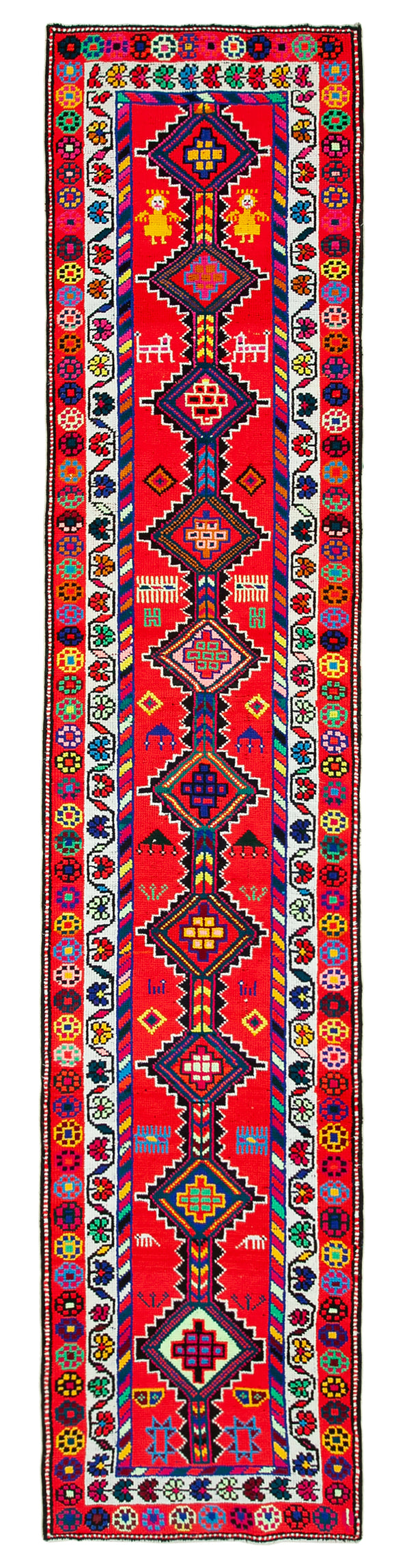 3x13 Multicolor Boho Runner Rugs - 32741