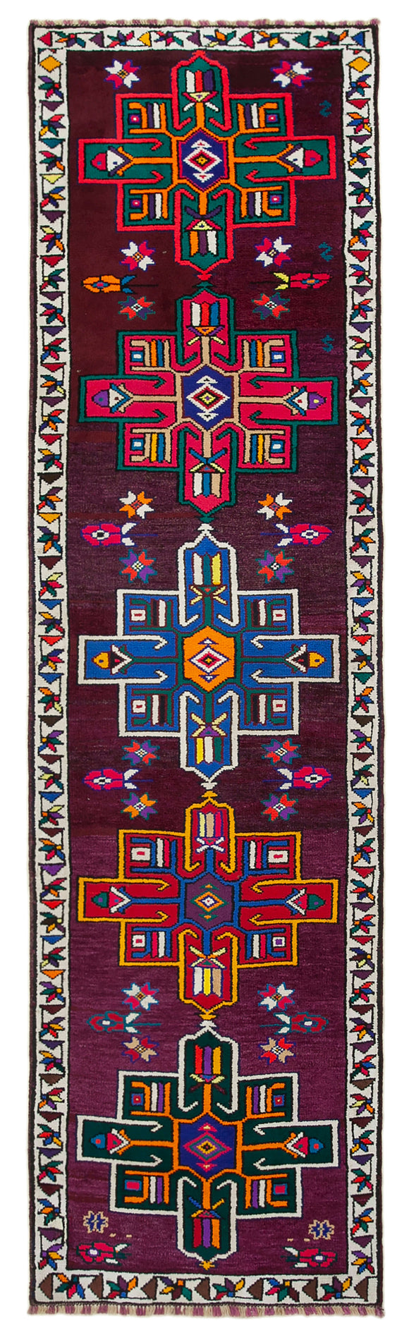 3x11 Multicolor Boho Runner Rugs - 32809