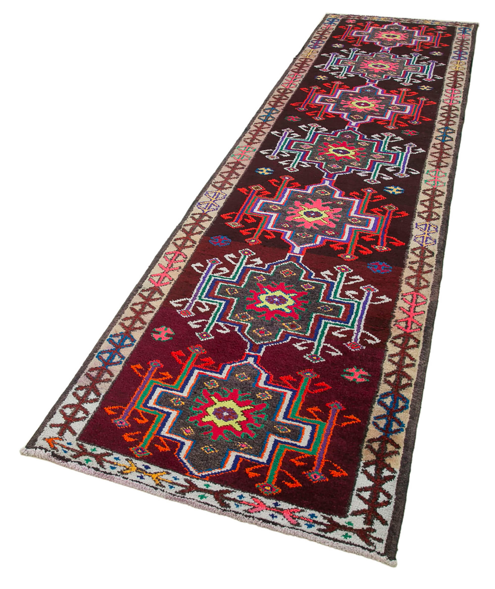 3x11 Multicolor Boho Runner Rugs - 32859