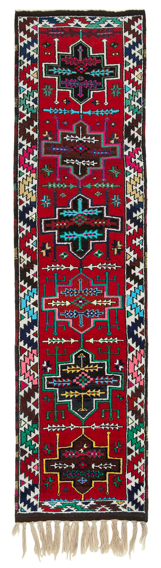 3x11 Red Boho Runner Rugs - 32865