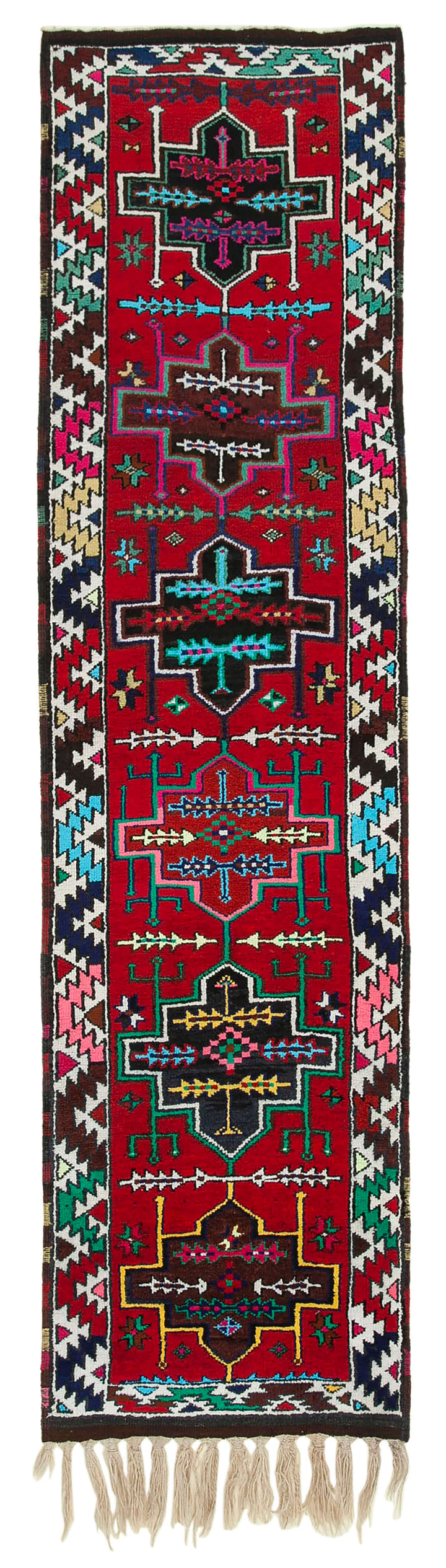 3x11 Red Boho Runner Rugs - 32865
