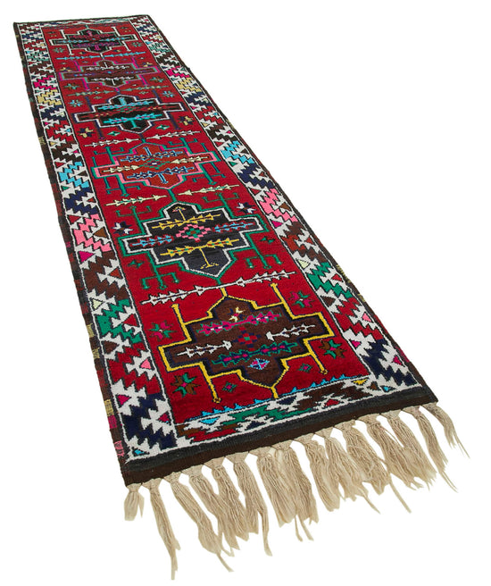 3x11 Red Boho Runner Rugs - 32865
