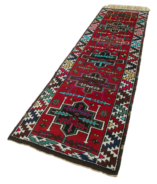 3x11 Red Boho Runner Rugs - 32865