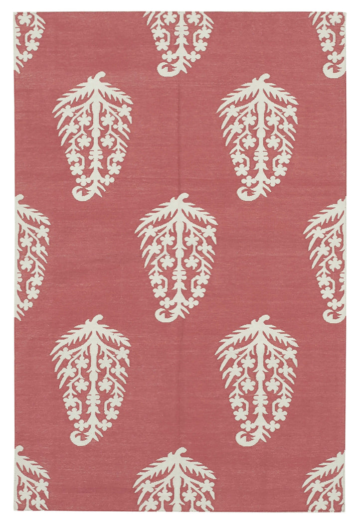4x5 Red Dhurrie Rug - 32926