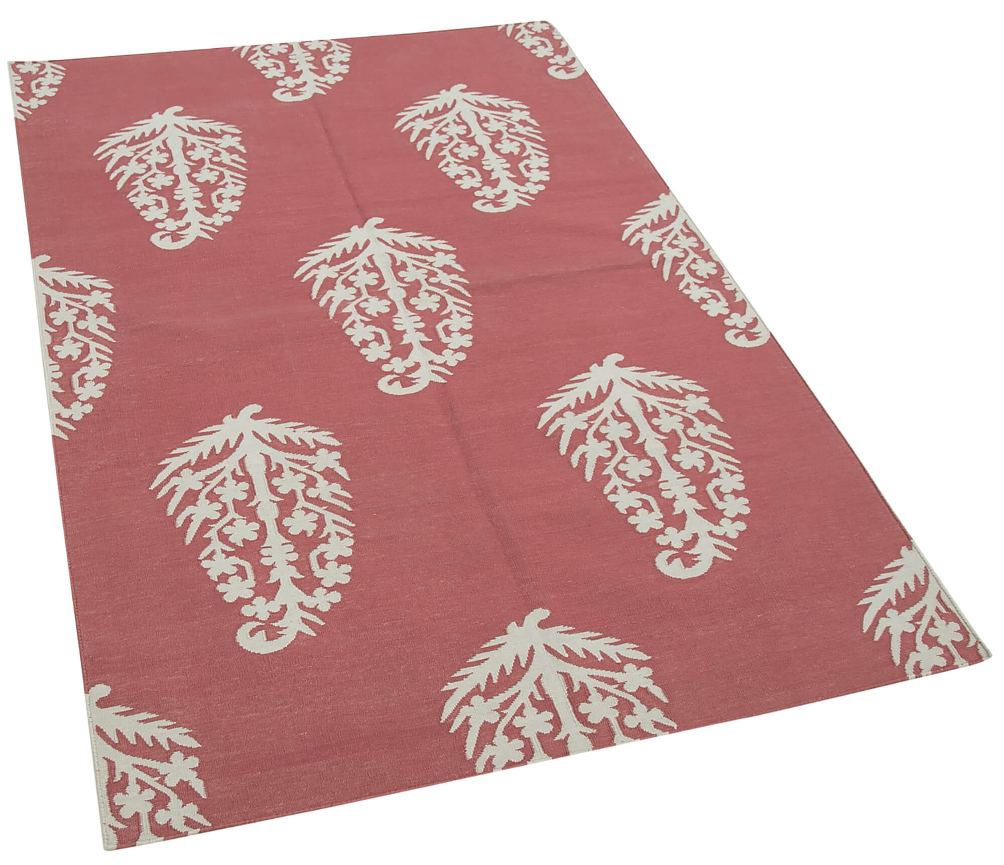 4x5 Red Dhurrie Rug - 32926