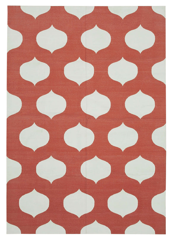 6x9 Red Dhurrie Rug - 32933
