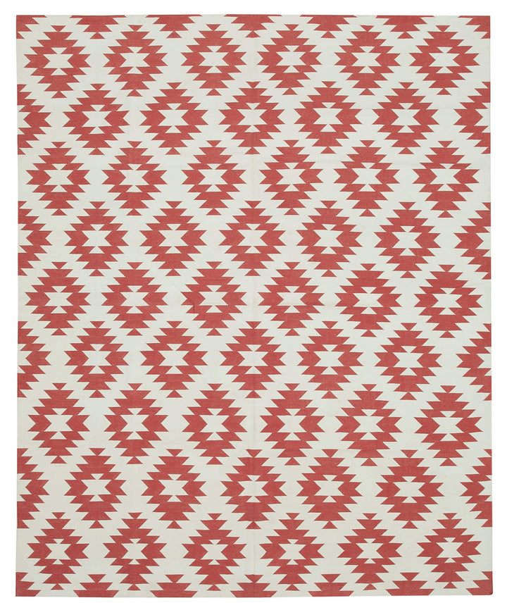 8x10 Red Dhurrie Rug - 32934