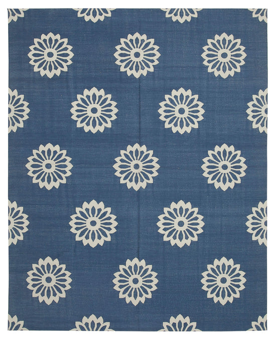 8x10 Blue Dhurrie Rug - 32939