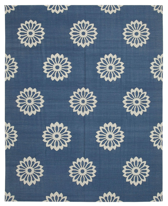 8x10 Blue Dhurrie Rug - 32939