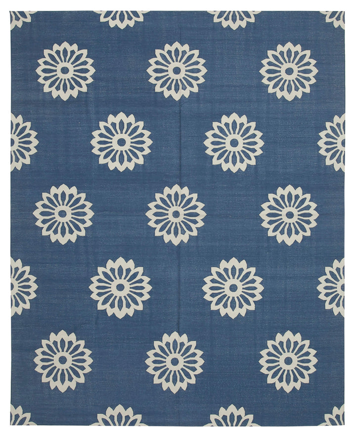 8x10 Blue Dhurrie Rug - 32939