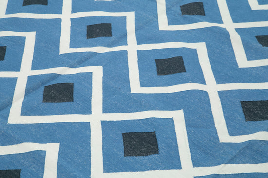 10x14 Blue Dhurrie Rug - 32940