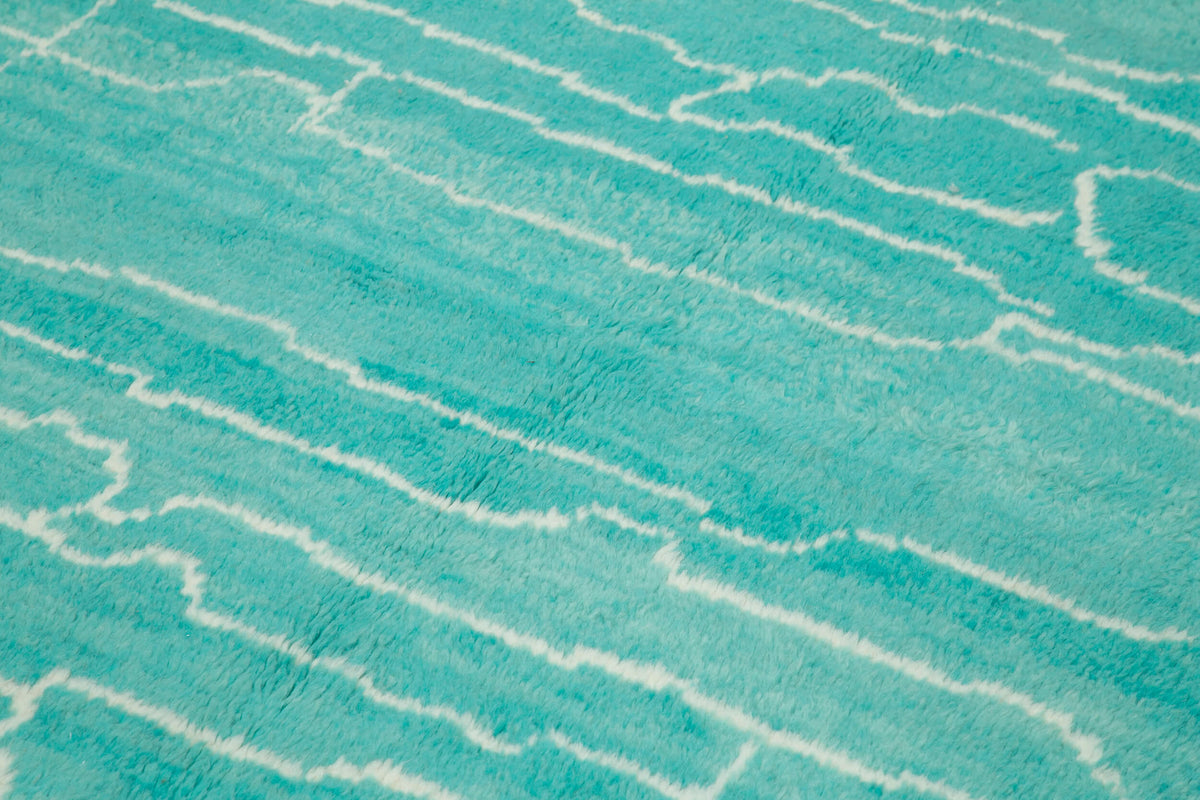 7x11 Turquoise Moroccan Rug - 32986
