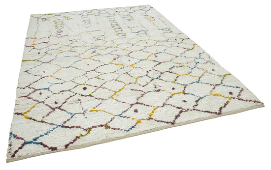 7x10 White Moroccan Rug - 32994