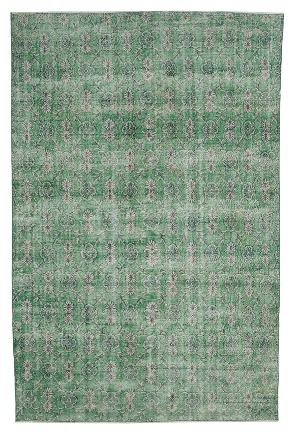 7x10 Green Bohemian Rug  - 33265