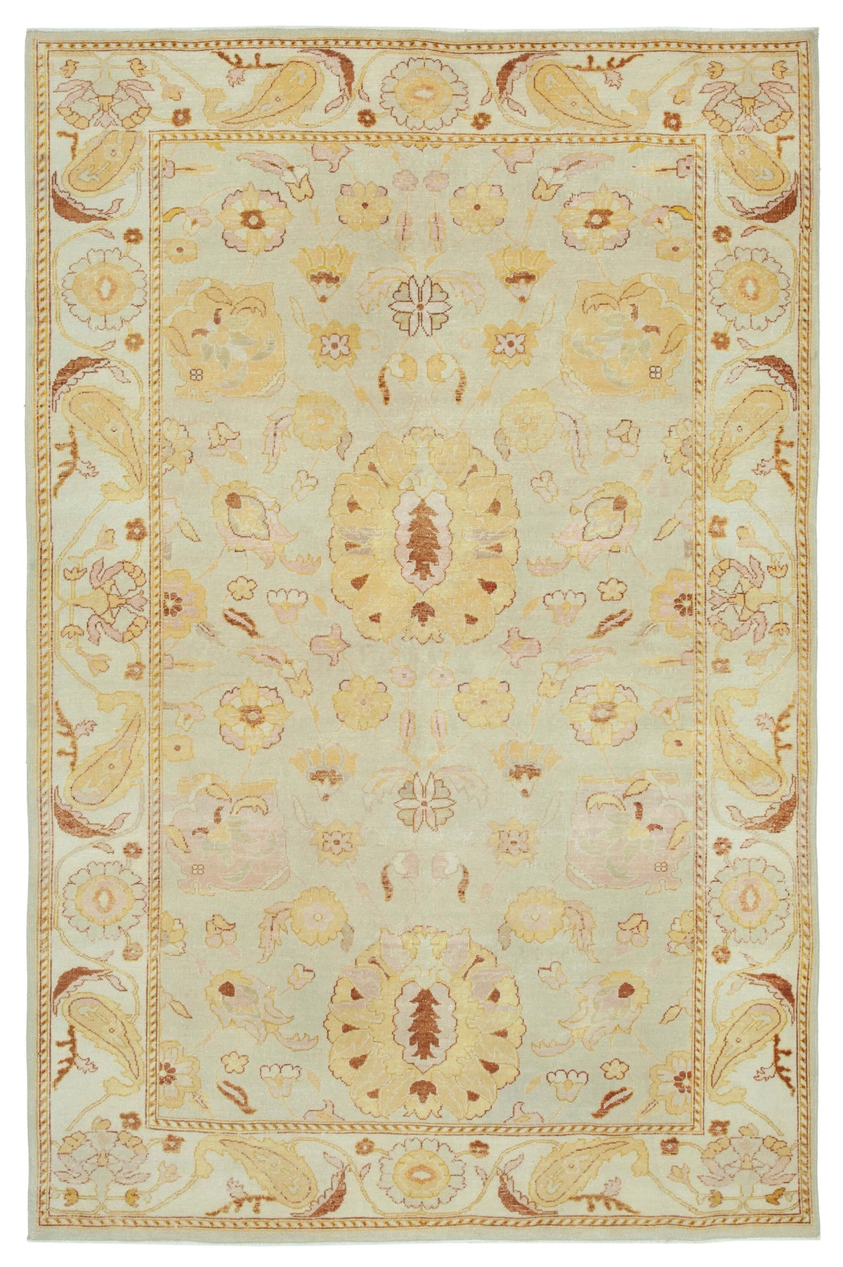 6x9 Beige Oushak Rug - 33291