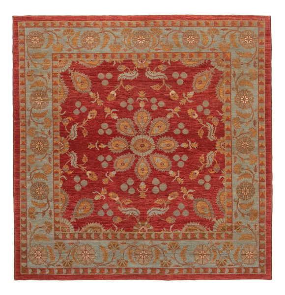 9x9 Hand-Knotted Wool Oushak Rug - 33303