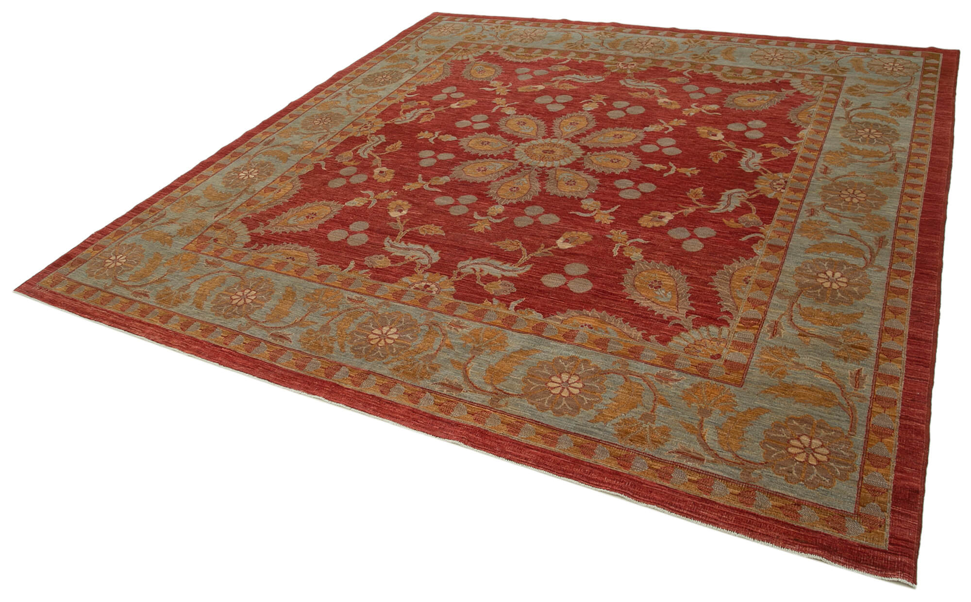 9x9 Hand-Knotted Wool Oushak Rug - 33303