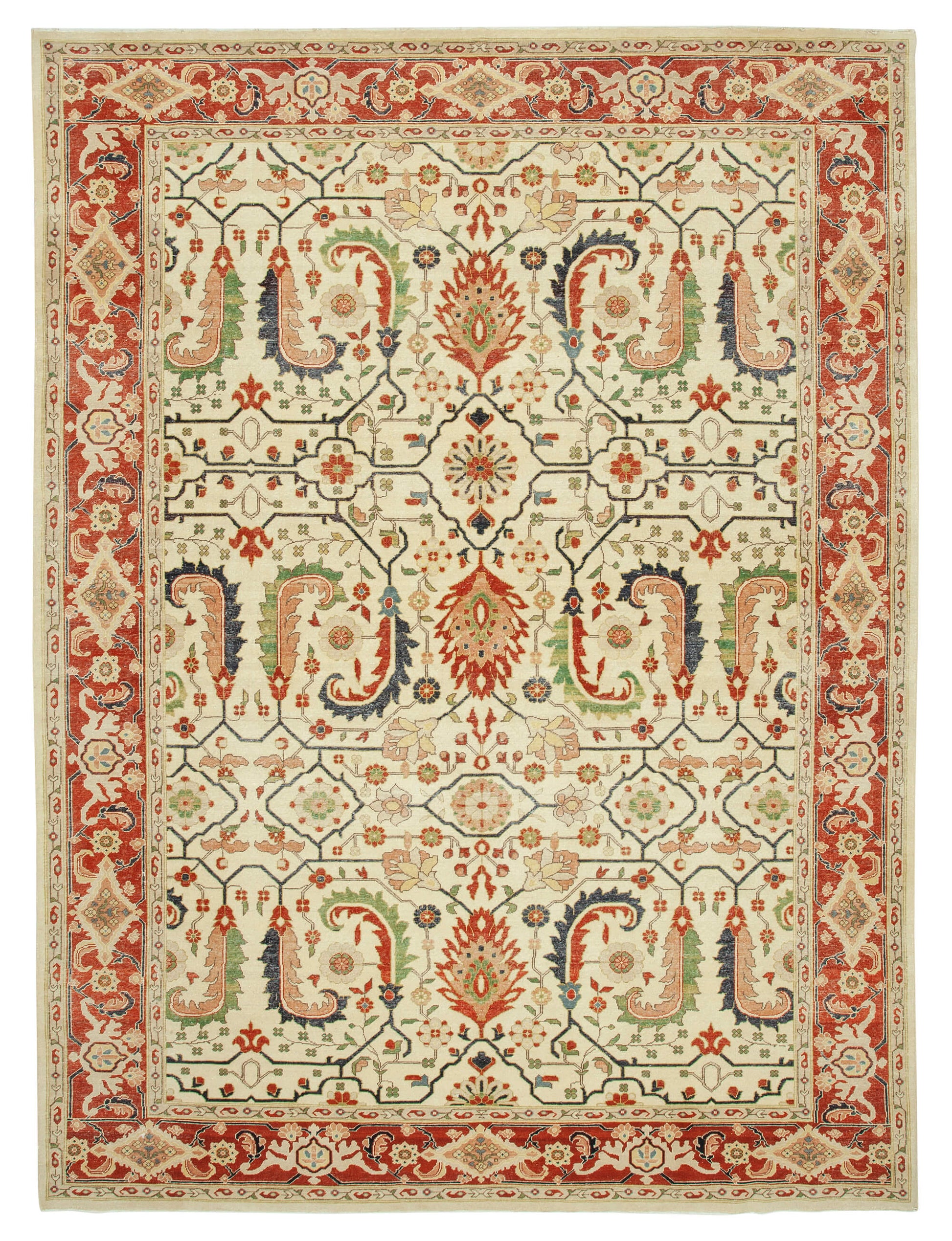 9x12 Hand-Knotted Wool Oushak Rug - 33354