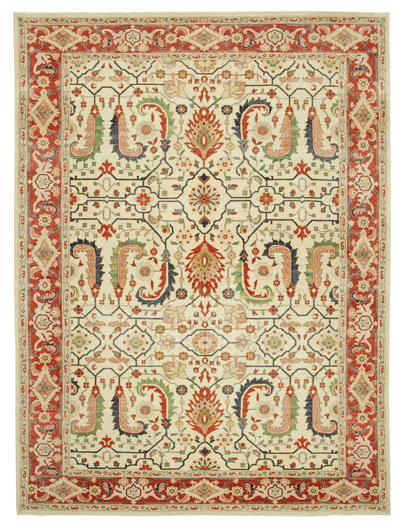 9x12 Hand-Knotted Wool Oushak Rug - 33354