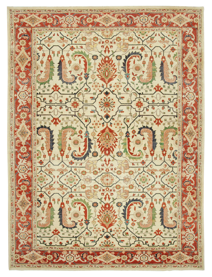 9x12 Hand-Knotted Wool Oushak Rug - 33354