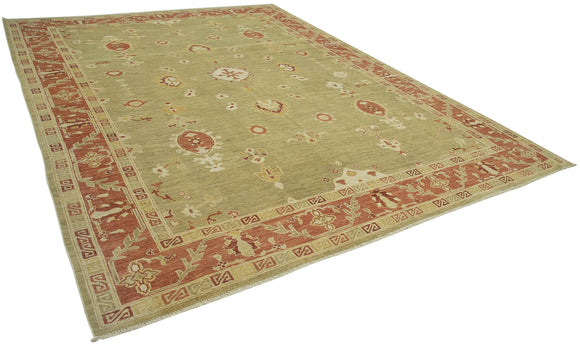 9x12 Hand-Knotted Wool Oushak Rug - 33447