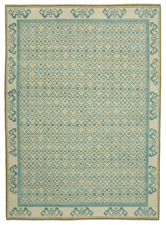 10x14 Blue Oushak Rug - 33455
