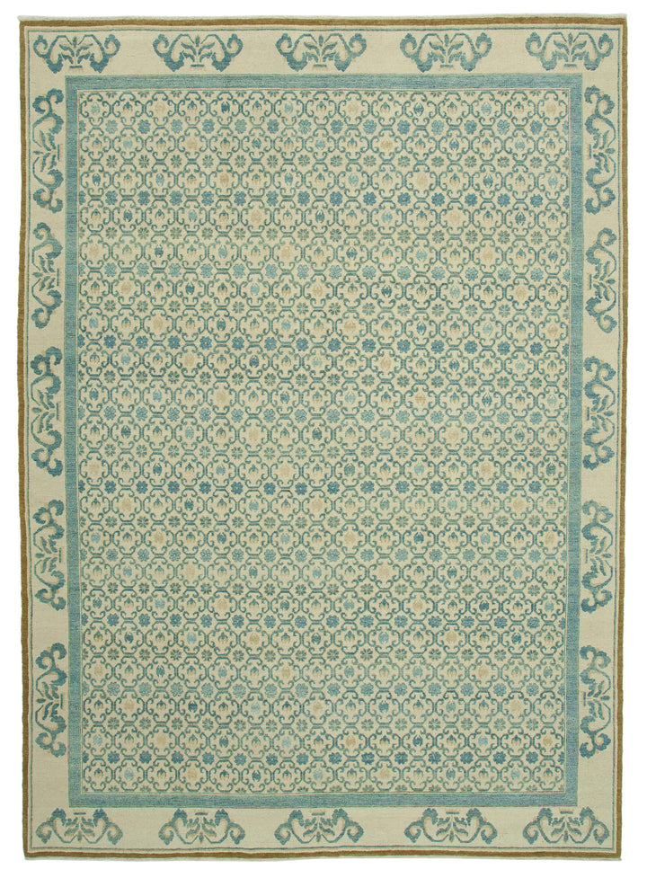 10x14 Blue Oushak Rug - 33455